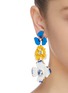 Figure View - Click To Enlarge - KENNETH JAY LANE - Crystal embellished enamel flower drop earrings