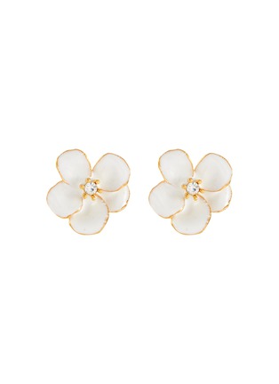 Main View - Click To Enlarge - KENNETH JAY LANE - Crystal embellished enamel flower earrings
