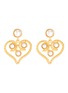 Main View - Click To Enlarge - KENNETH JAY LANE - Faux pearl embellished heart -shaped doorknocker clip earrings