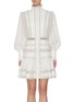 Main View - Click To Enlarge - ZIMMERMANN - 'Super Eight' corded bishop sleeves ramie mini dress