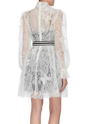 Back View - Click To Enlarge - ZIMMERMANN - 'Super Eight' butterfly lace mini dress