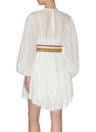 Back View - Click To Enlarge - ZIMMERMANN - 'Zinnia' belted applique mini dress