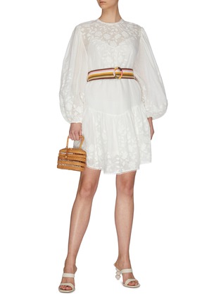 Figure View - Click To Enlarge - ZIMMERMANN - 'Zinnia' belted applique mini dress