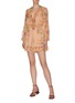 Figure View - Click To Enlarge - ZIMMERMANN - 'Zinnia' plunge ruffle trim floral print playsuit