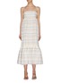 Main View - Click To Enlarge - ZIMMERMANN - 'Zinnia' stripe embroidered scallop sundress
