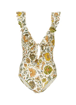 Main View - Click To Enlarge - ZIMMERMANN - 'Edie' frill floral print swimsuit