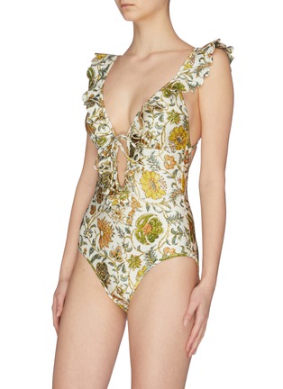 Figure View - Click To Enlarge - ZIMMERMANN - 'Edie' frill floral print swimsuit