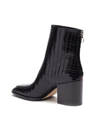  - AEYDE - 'Lidia' block heel croc embossed leather ankle boots