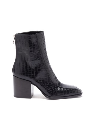 Main View - Click To Enlarge - AEYDE - 'Lidia' block heel croc embossed leather ankle boots