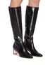 Figure View - Click To Enlarge - AEYDE - 'Sidney' thin block heel calfskin leather knee high boots