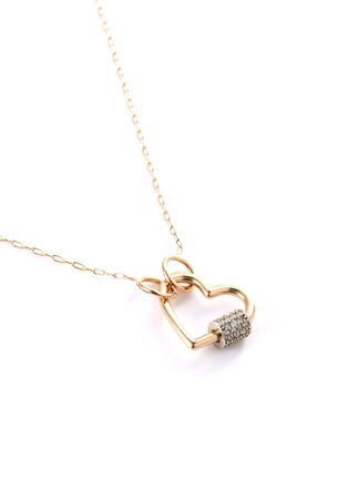 Detail View - Click To Enlarge - MARLA AARON - Heart' Diamond Paved 14K Yellow Gold Baby Lock