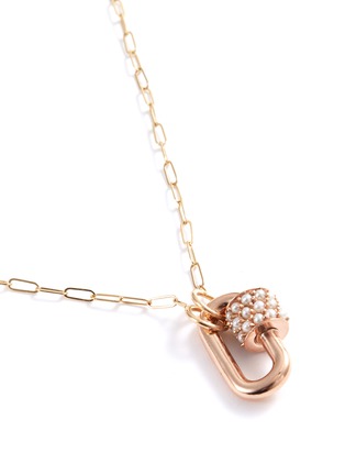 Detail View - Click To Enlarge - MARLA AARON - Pearl 14k rose gold baguette chubby baby lock