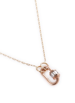 Detail View - Click To Enlarge - MARLA AARON - 'Baguette' diamond 14k rose gold baby lock