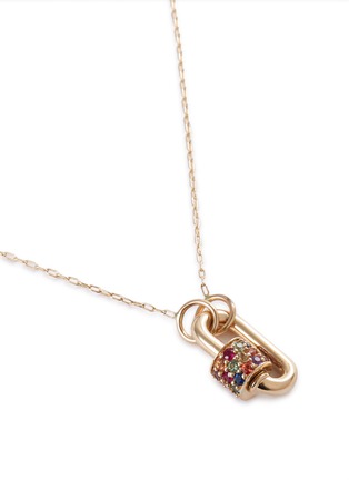 Detail View - Click To Enlarge - MARLA AARON - Mixed sapphire 14k yellow gold baguette chubby baby lock