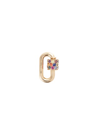 Main View - Click To Enlarge - MARLA AARON - Mixed sapphire 14k yellow gold baguette chubby baby lock
