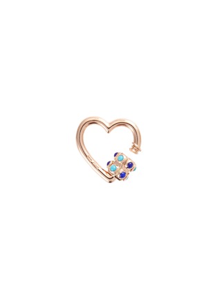 Figure View - Click To Enlarge - MARLA AARON - 'Heart' turquoise lapis 14k rose gold lock