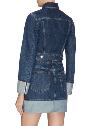 Back View - Click To Enlarge - HELMUT LANG - Cropped roll up cuff denim jacket