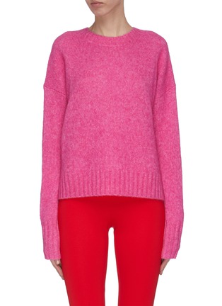 Main View - Click To Enlarge - HELMUT LANG - Recut brushed crewneck wool knit sweater