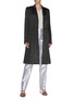 Figure View - Click To Enlarge - HELMUT LANG - Notch lapel belted satin coat