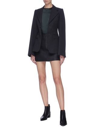 Figure View - Click To Enlarge - HELMUT LANG - Leather mini skirt