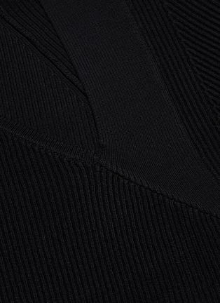  - HELMUT LANG - Asymmetric neckline rib knit raglan top