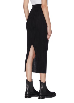 Back View - Click To Enlarge - HELMUT LANG - Pleated sheer midi skirt