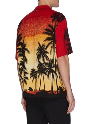 Back View - Click To Enlarge - WOOYOUNGMI - Palm tree print bowling shirt