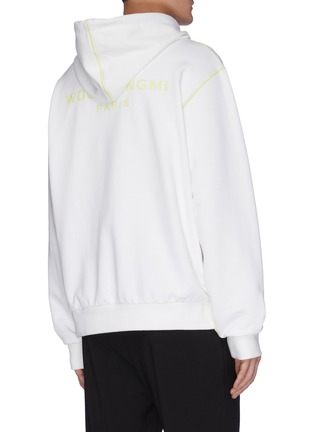 Back View - Click To Enlarge - WOOYOUNGMI - Neon stitch drop shoulder hoodie
