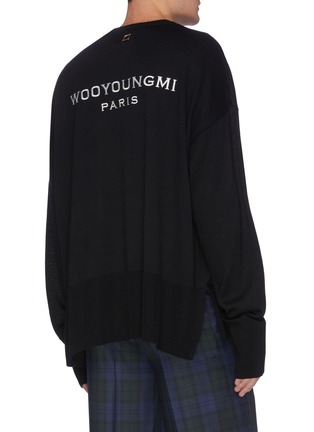 Back View - Click To Enlarge - WOOYOUNGMI - Slit hem logo patch raglan sweater