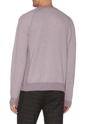 Back View - Click To Enlarge - VINCE - 'Birdseye' contrast border wool-cashmere sweatshirt