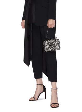 Back View - Click To Enlarge - BUTLER & WILSON - 'Couture' flower motif embellished clutch bag