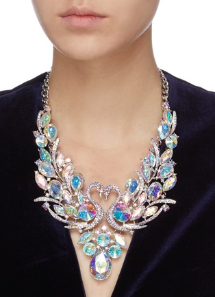 Figure View - Click To Enlarge - BUTLER & WILSON - 'Two Peacocks' embellished necklace