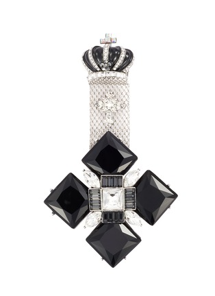 Main View - Click To Enlarge - BUTLER & WILSON - Maltese Cross-shaped crown motif embellished brooch