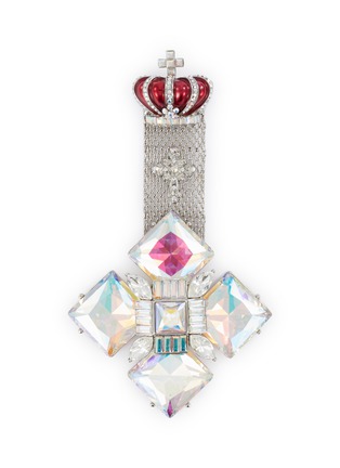 Main View - Click To Enlarge - BUTLER & WILSON - Maltese cross-shaped crown motif iridescent embellished brooch