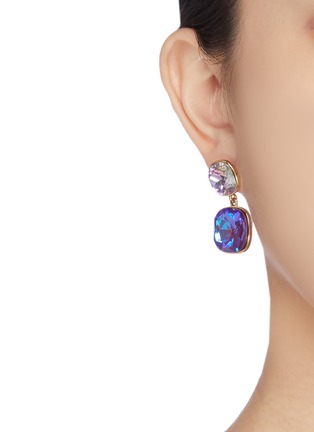 Figure View - Click To Enlarge - BUTLER & WILSON - Two-toned embellished drop earrings
