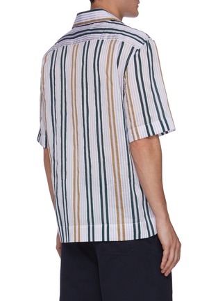Back View - Click To Enlarge - ACNE STUDIOS - Stripe cotton blend shirt