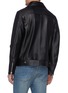 Back View - Click To Enlarge - ACNE STUDIOS - Asymmetric belt leather jacket