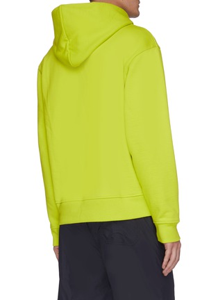 Back View - Click To Enlarge - ACNE STUDIOS - Fluorescent ribbed label hoodie