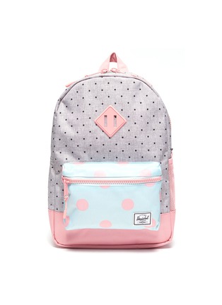 Main View - Click To Enlarge - HERSCHEL SUPPLY CO. - 'Heritage' polka dot print colourblock kids backpack