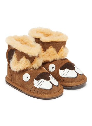 Figure View - Click To Enlarge - EMU AUSTRALIA - 'Little Creatures Leo Lion' toddler suede boots