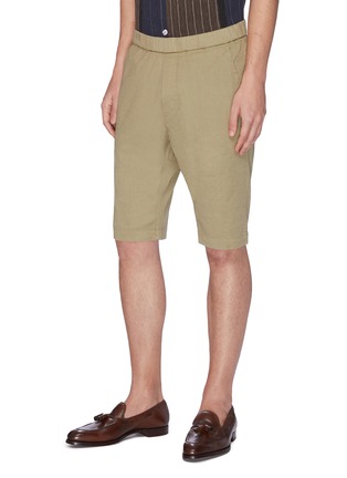 Front View - Click To Enlarge - BARENA - 'Argo Rubio' elastic waistband shorts