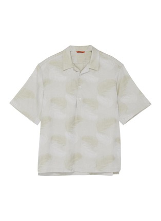 Main View - Click To Enlarge - BARENA - 'Mola Palma' palm leaf print collar shirt