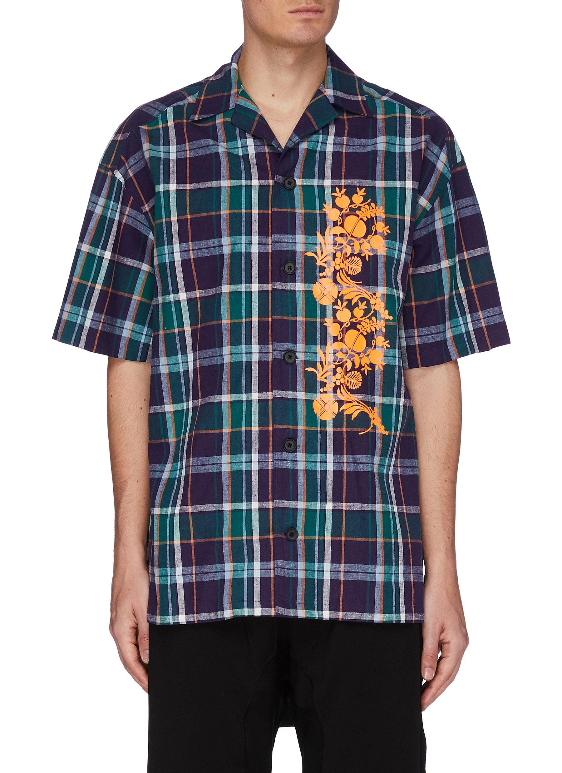 Kolor Floral Design Plaid Shirt In Multi-colour | ModeSens