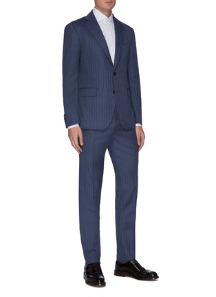 Front View - Click To Enlarge - LARDINI - 'Satoria' notch lapel wool silk blend suit