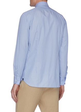 Back View - Click To Enlarge - LARDINI - Spread collar cotton placket shirt