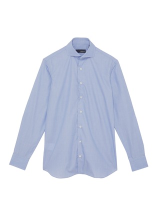 Main View - Click To Enlarge - LARDINI - Spread collar cotton placket shirt