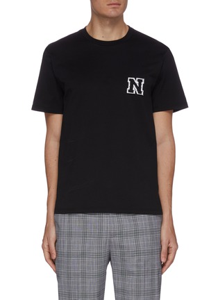 Main View - Click To Enlarge - NEIL BARRETT - Stripe N chest patch T-shirt