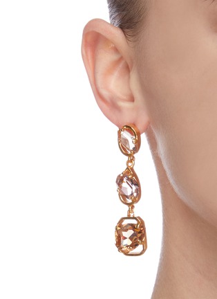 Figure View - Click To Enlarge - OSCAR DE LA RENTA - Swarovski crystal drop earrings