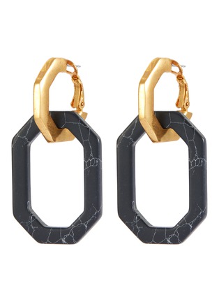 Main View - Click To Enlarge - OSCAR DE LA RENTA - Elongated octagon link earrings