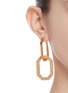 Figure View - Click To Enlarge - OSCAR DE LA RENTA - Elongated octagon pavé link earrings